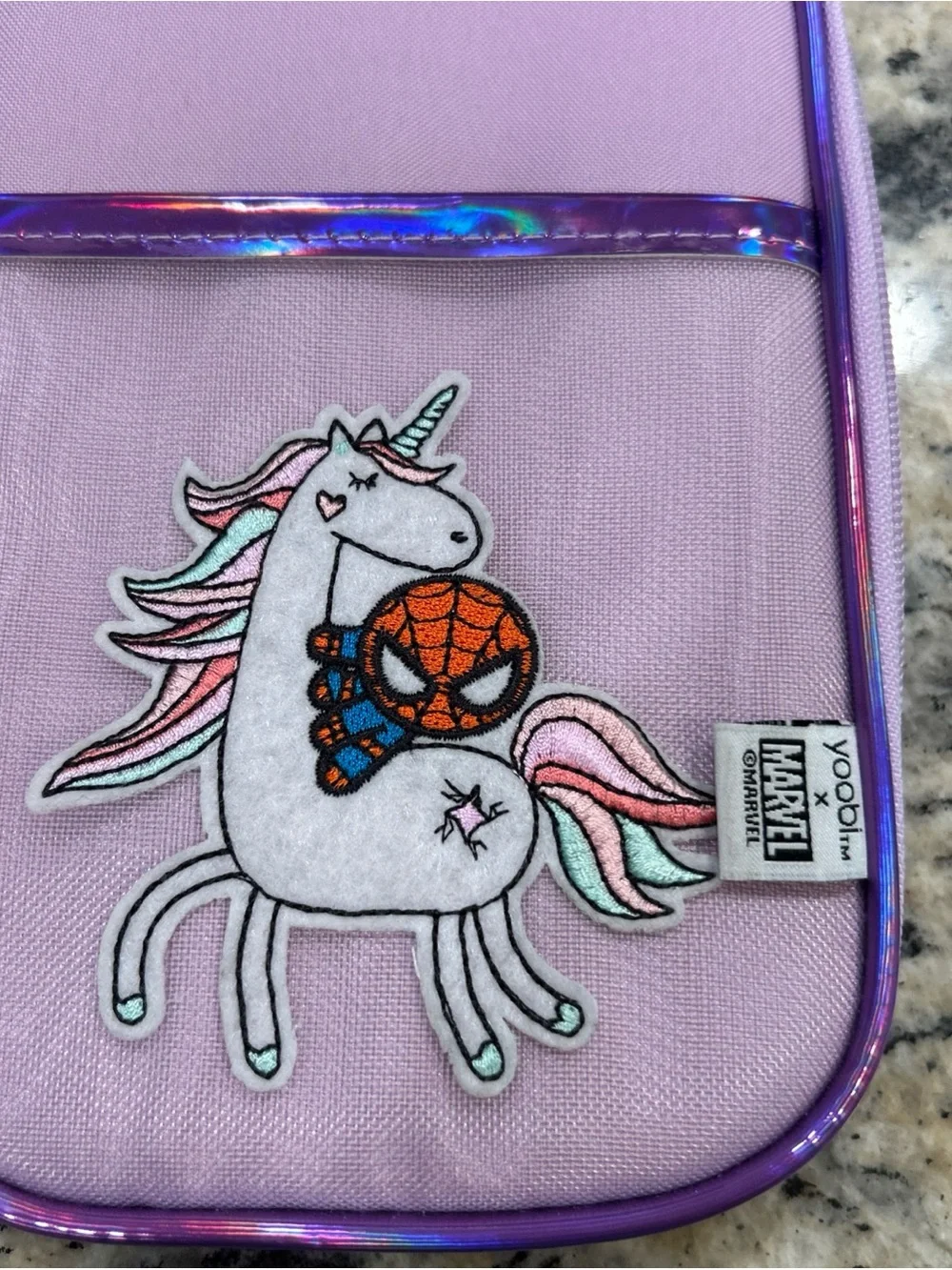 Yoobi x Marvel Spiderman on Unicorn Pencil Organizer Mesh Pocket Front 9